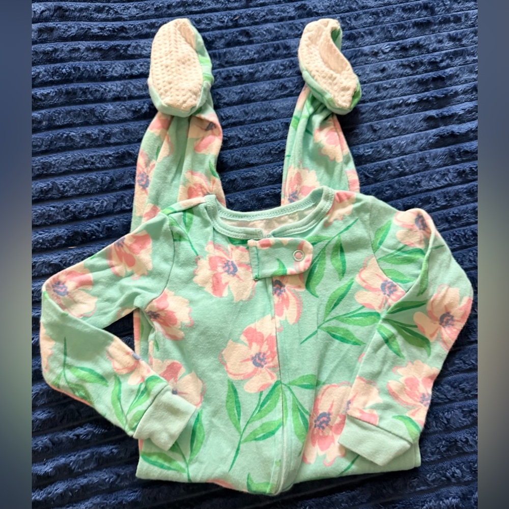 Floral Baby Zip Up Pajamas